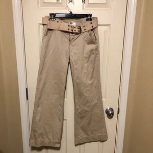 Awesome Twill Twenty Two Wide Leg Khaki Trousers